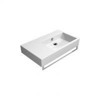 GSI Lavabo, piano ceramico xx, foro troppopieno monof 80x47cm Serie Kube 8957111