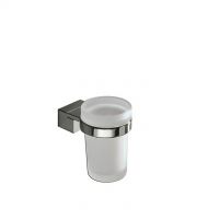 Inda Wall-mounted tumbler holder with satin glass tumbler Logic Item: A33100 CR21
