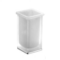 Colombo Countertop etched glass tumbler and holder Lulu B6241