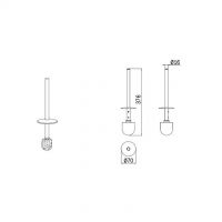 Inda brush with handle in chrome plated brass Colorella Hotellerie R41140