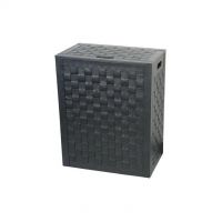 Koh-i-noor eco-leather hamper with interior bag 48,5xh60 cm Intrecci 2963BK