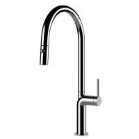 Gessi mixer with extractable handshower in various finishes Stelo 60303
