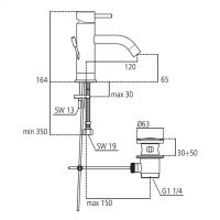Ideal Standard long spout basin mixer Mara A9041AA
