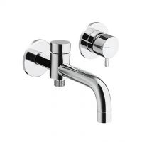 Cristina Rubinetterie Exposed set for single-lever bathtub mixer and diverter Tricolore Verde TV 138