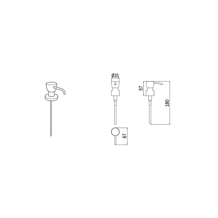 Inda ricambio erogatore in ottone cromato per spandisapone Forum R76120001