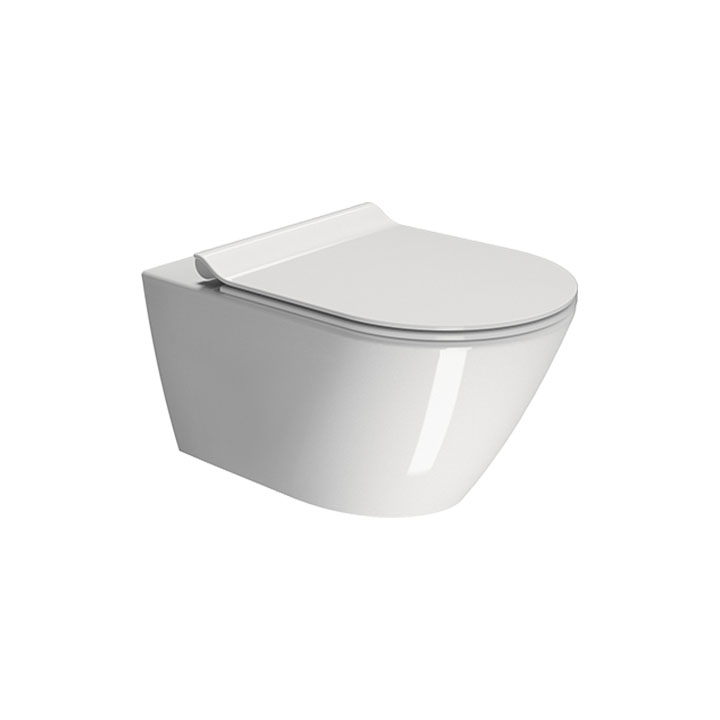 GSI wc sospeso con sistema Swirlflush 55x36 cm bianco lucido Kube X 941511