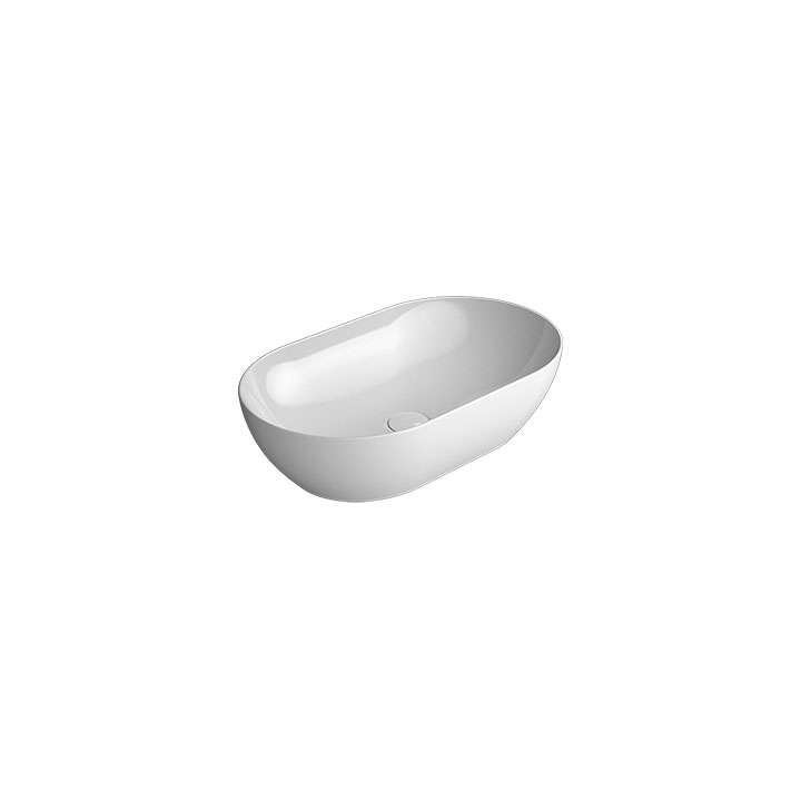 GSI lavabo senza foro troppopieno da appoggio 60x37 cm bianco Pura 883411