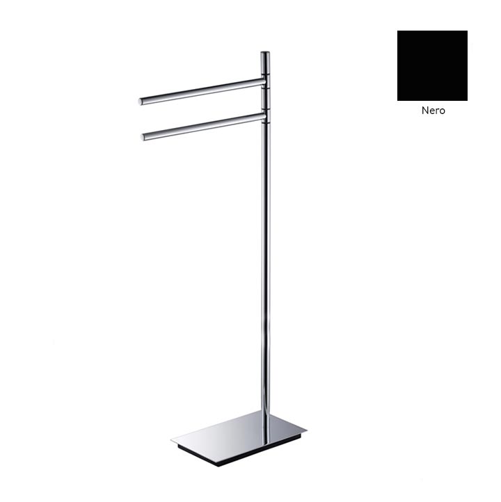 COLOMBO PIANTANA CON DUE PORTA SALVIETTE SERIE SQUARE B9901 NERO