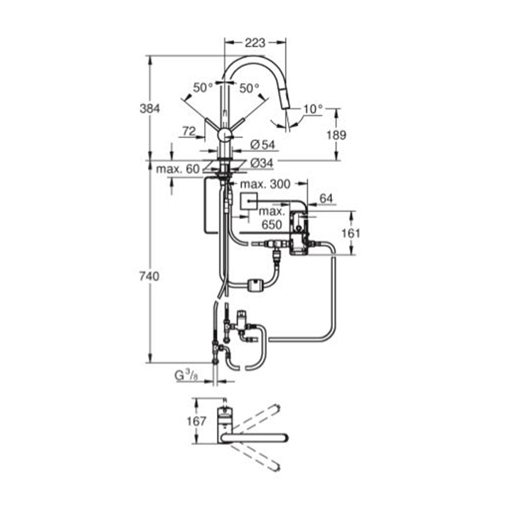 Grohe miscelatore monocomando lavello elettronico Minta Touch 31358002